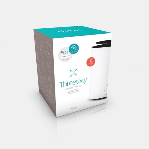 Varmeblæser med ventilator – Duux Threesixty Smart Gen2, 1.800 W, hvid (op til 30 m²)
