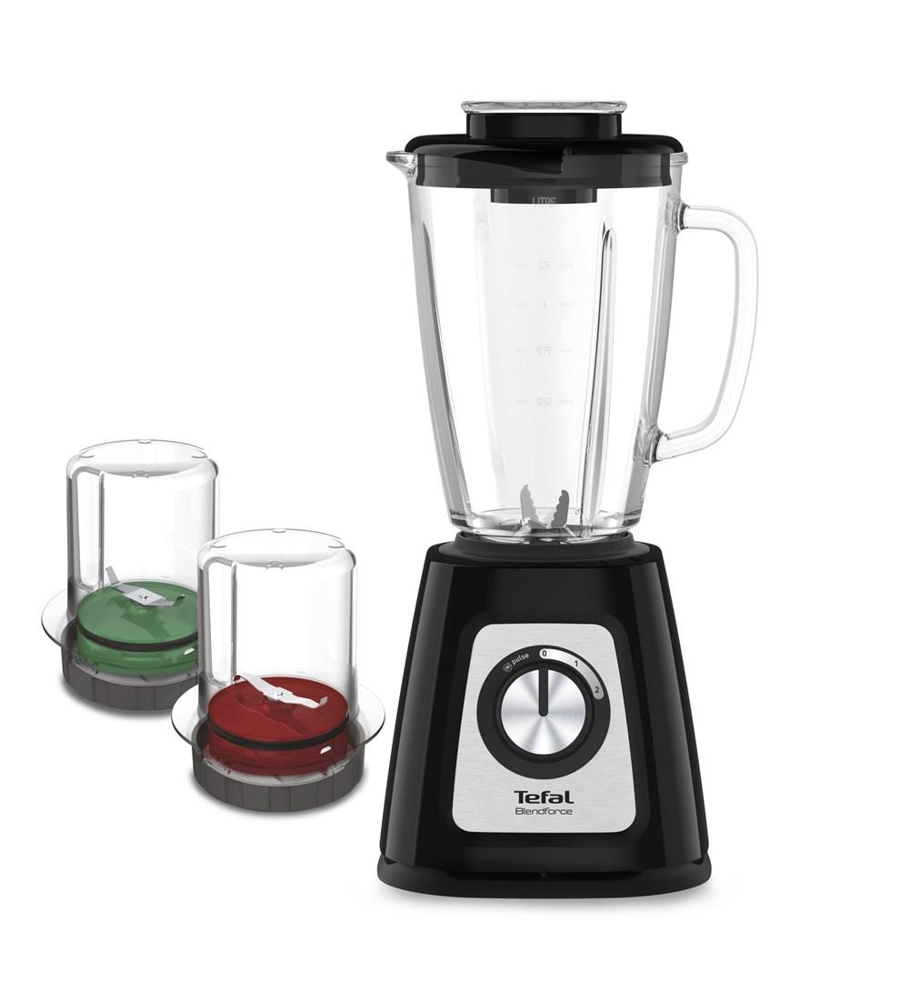 Blender - Tefal BlendForce II BL4388, 1,25 l glas, 800 W, sort/børstet stål billede