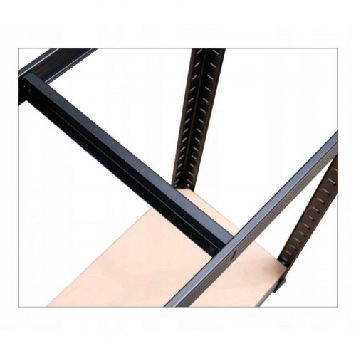 Reol til værksted/lager Topeshop – 180×90×30 cm, 5 hylder, 875 kg, fritstående, galvaniseret stål og MDF, sort