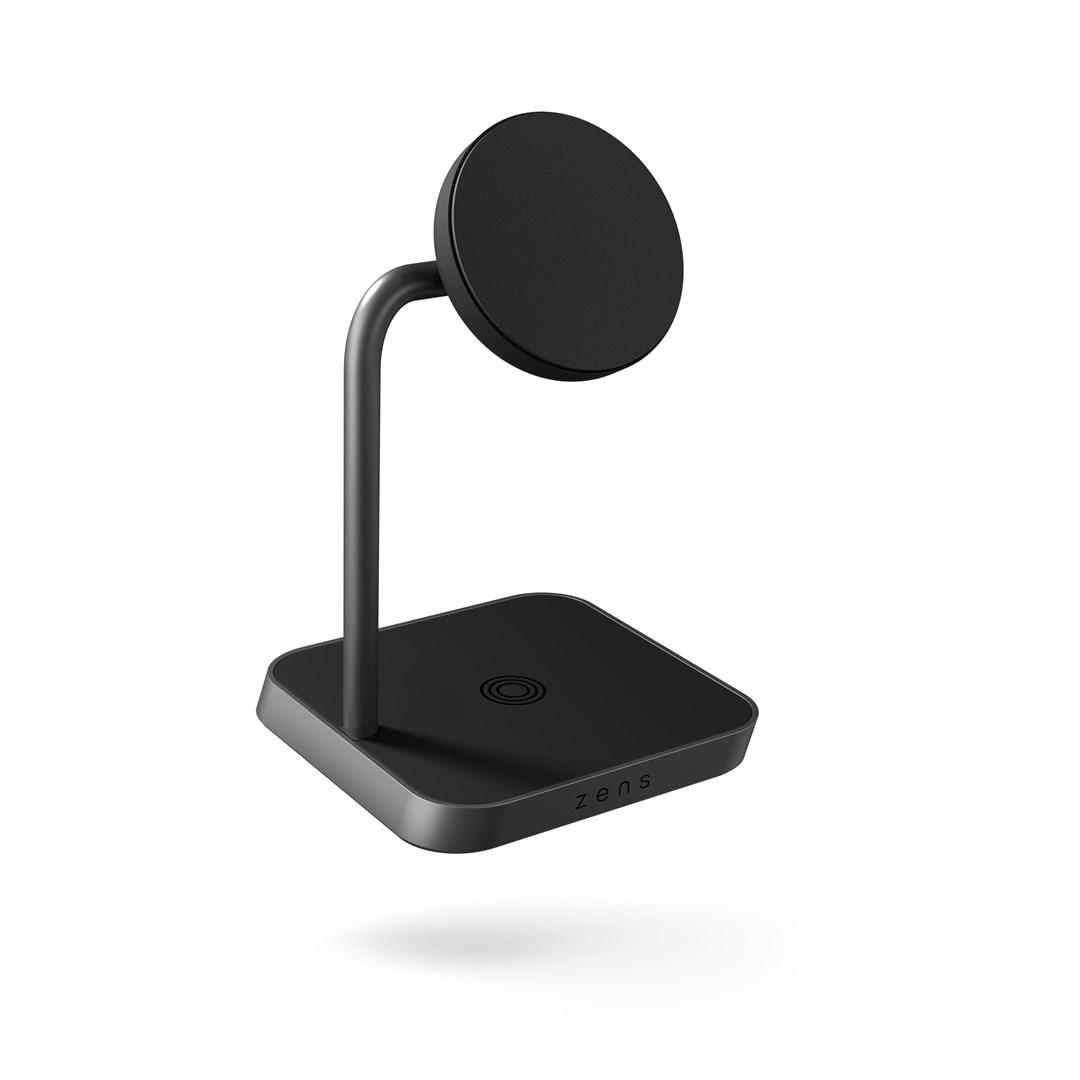 Trådløs oplader stand Zens Aluminium 2-i-1, magnetisk, 24 W, sort