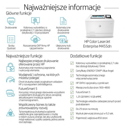 Farvelaserprinter HP Color LaserJet Enterprise M455dn
