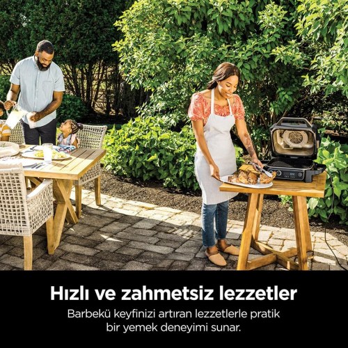 Elgrill NINJA Woodfire – udendørs elgrill til grillning, røg og stegning