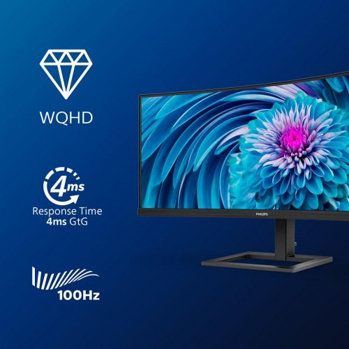 Skærm 34" Philips 346E2CUAE buet WQHD VA, 100 Hz, USB‑C, sort