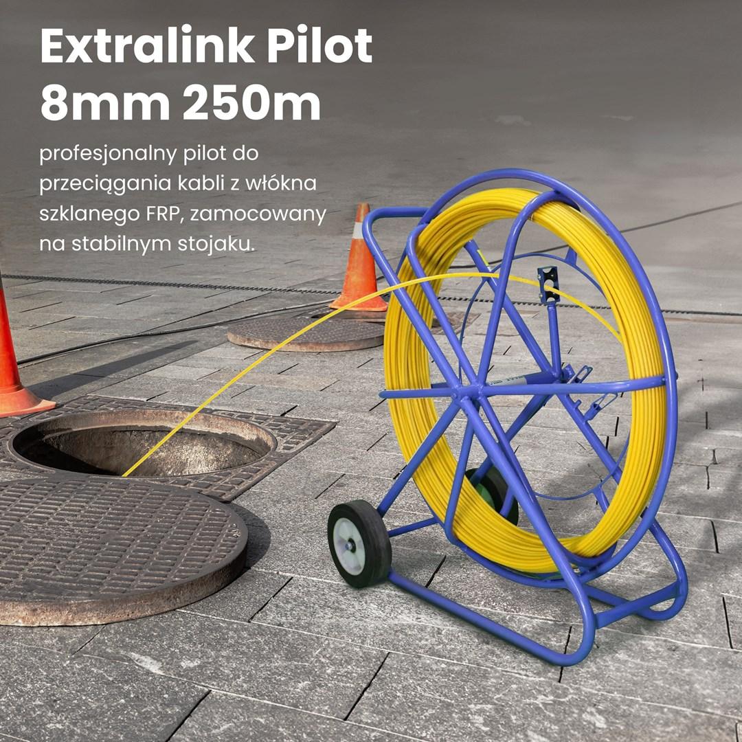 EXTRALINK CABLE PULLING ROD 8MM 250M PILOT Z WLÓKNA SZKLANEGO DO PRZECIAGANIA KABLI 8MM 250M ZÓLTY