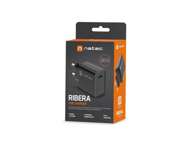 USB-C vægoplader 20 W med PD - NATEC Ribera billede