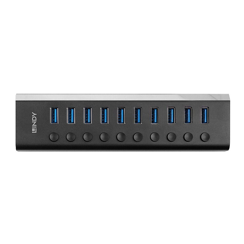 USB hub 10 porte – LINDY med tænd/sluk-knapper, USB 3.0