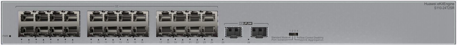 Netværksswitch Huawei eKit S110-24T2SR L2 Gigabit, 24x RJ-45 + 2x SFP, 1U, grå billede
