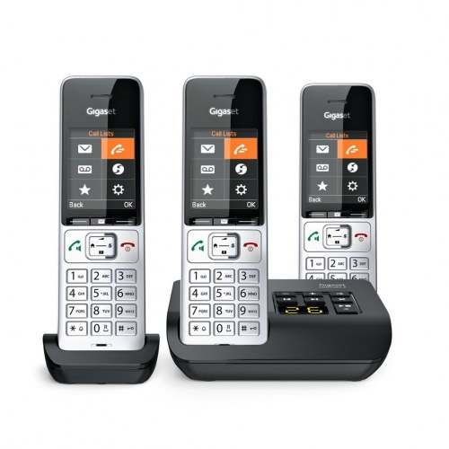Fastnettelefon Gigaset COMFORT 500A Trio med nummerpræsentation - sort/sølv