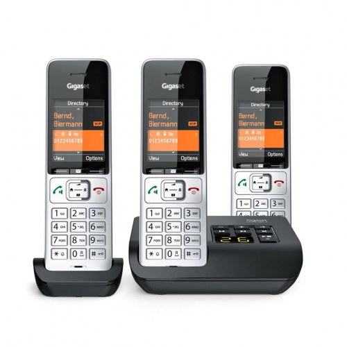 Fastnettelefon Gigaset COMFORT 500A Trio med nummerpræsentation - sort/sølv