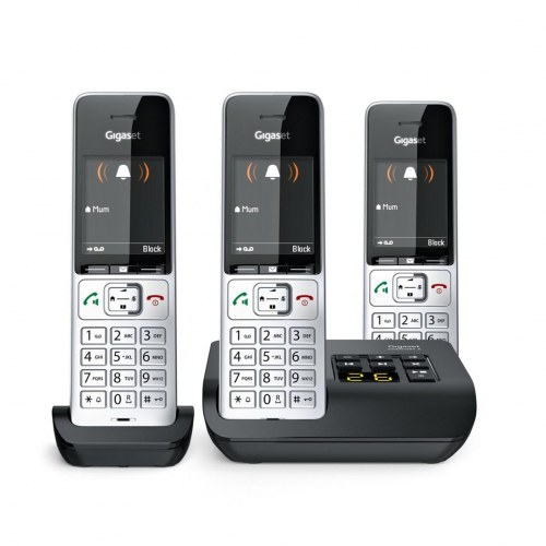 Fastnettelefon Gigaset COMFORT 500A Trio med nummerpræsentation - sort/sølv
