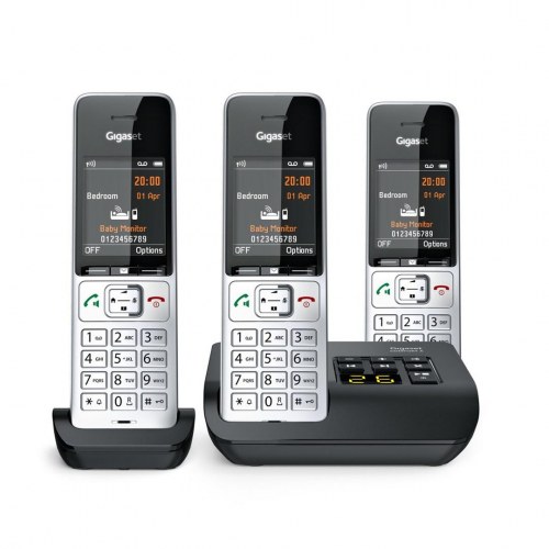 Fastnettelefon Gigaset COMFORT 500A Trio med nummerpræsentation - sort/sølv