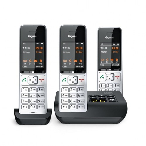 Fastnettelefon Gigaset COMFORT 500A Trio med nummerpræsentation - sort/sølv