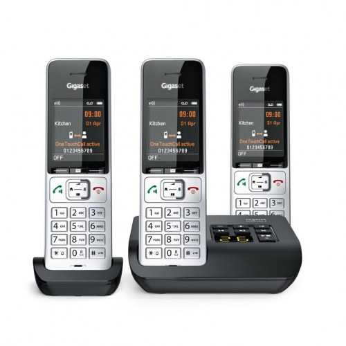 Fastnettelefon Gigaset COMFORT 500A Trio med nummerpræsentation - sort/sølv