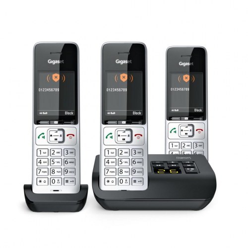 Fastnettelefon Gigaset COMFORT 500A Trio med nummerpræsentation - sort/sølv