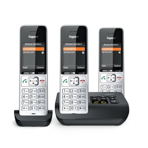 Fastnettelefon Gigaset COMFORT 500A Trio med nummerpræsentation - sort/sølv