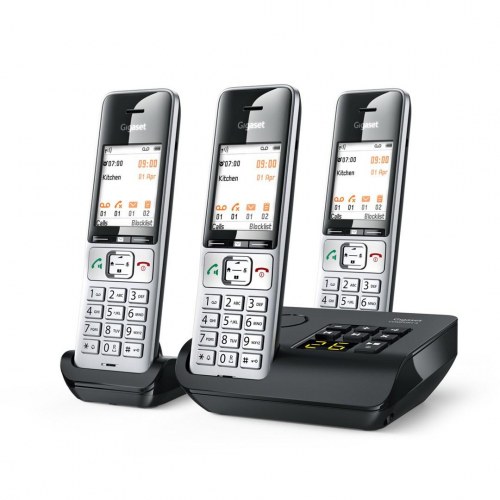 Fastnettelefon Gigaset COMFORT 500A Trio med nummerpræsentation - sort/sølv