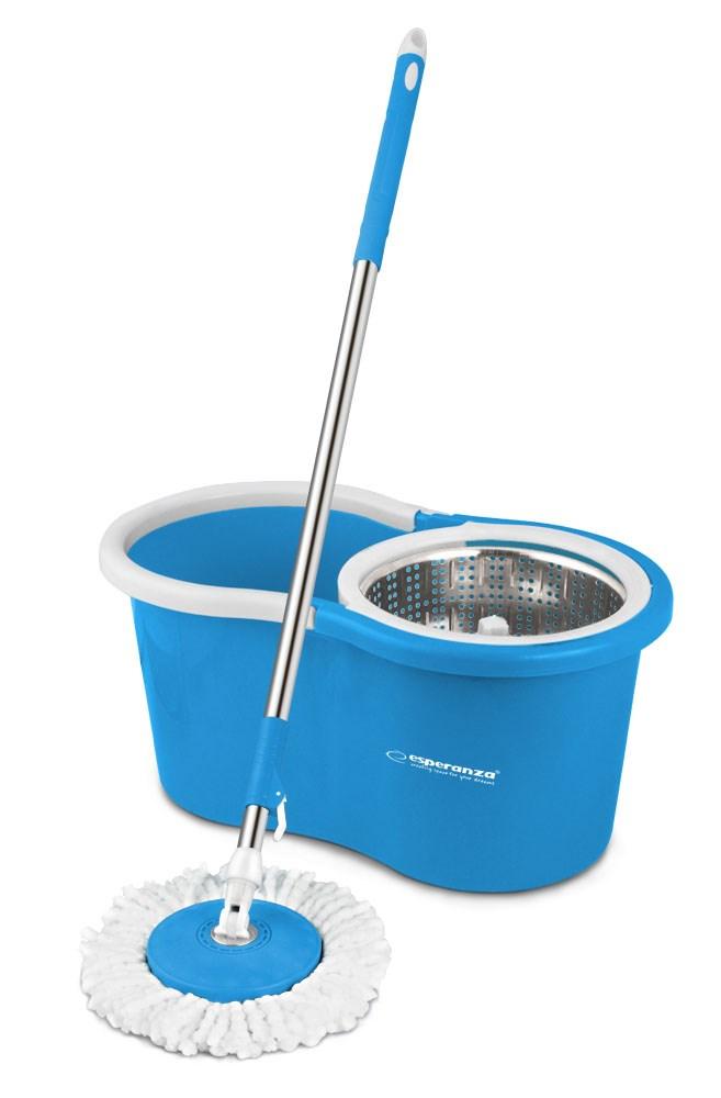 Gulvmoppe med spand – Esperanza Rotary Mop (blå/hvid)
