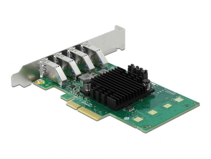 USB 3.0 PCIe kort med 4 porte - DELOCK Low Profile billede