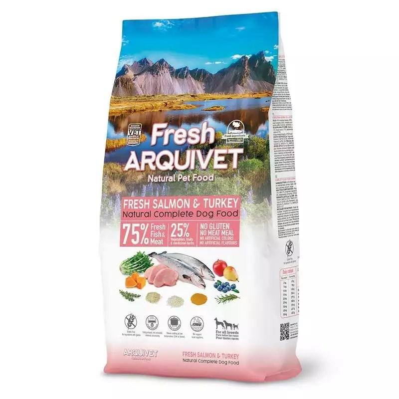 Hundefoder ARQUIVET Fresh Laks & Kalkun – semi-fugtigt, 10 kg