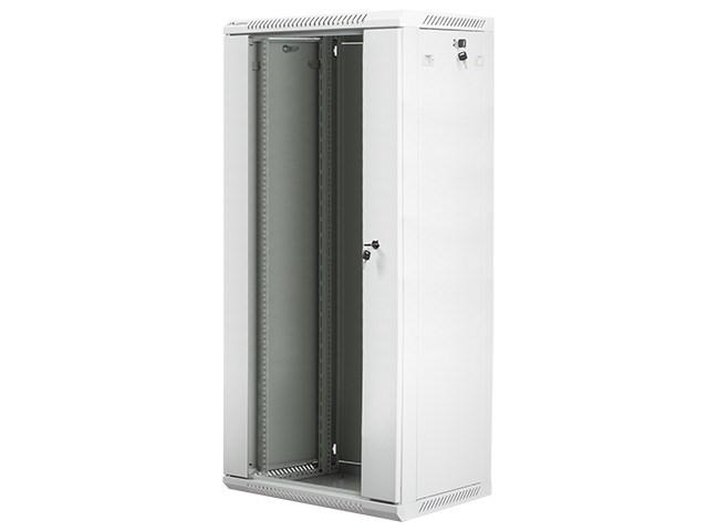 Serverrack vægskab 27U - Lanberg, hvid med glasdør billede