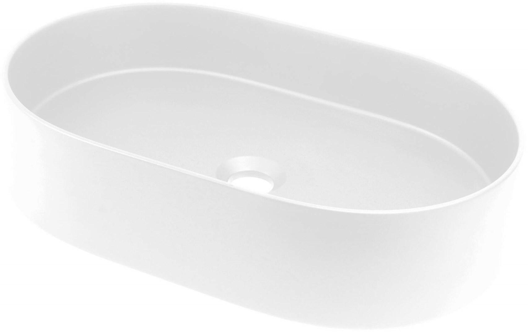 Køkkenvask bordmonteret i granit – deante, oval hvid