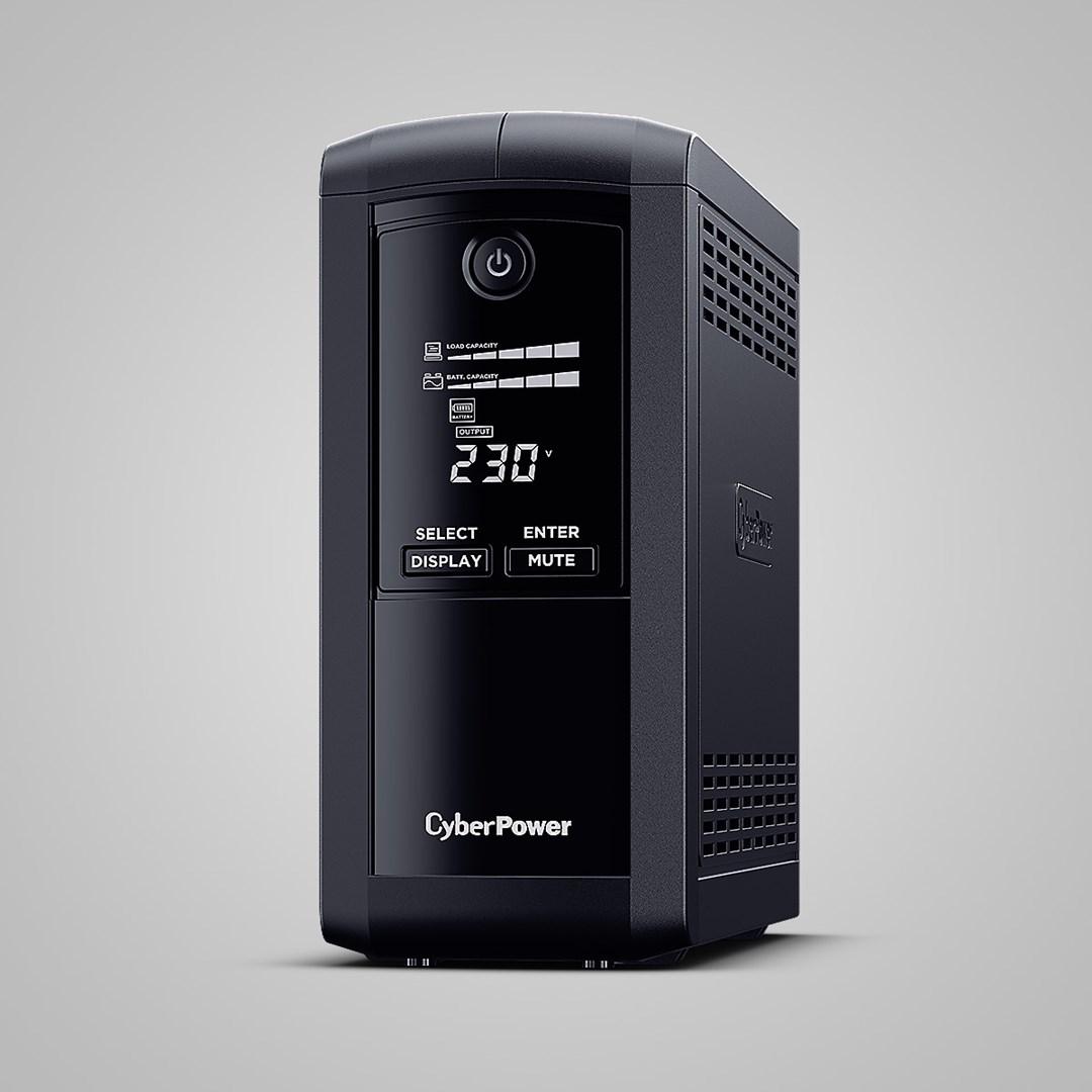 UPS strømforsyning – CyberPower Tracer III VP700ELCD-FR, Line‑Interactive, 0,7 kVA / 390 W, 4x Type E billede
