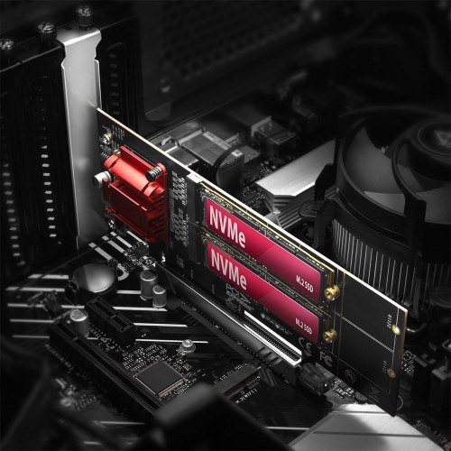 M.2 NVMe PCIe adapterkort - AXAGON PCEM2-ND, 2x M.2, PCIe 3.0