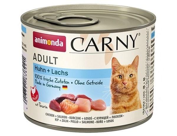 Vådfoder til kat – Animonda Carny Adult kylling og laks 200 g