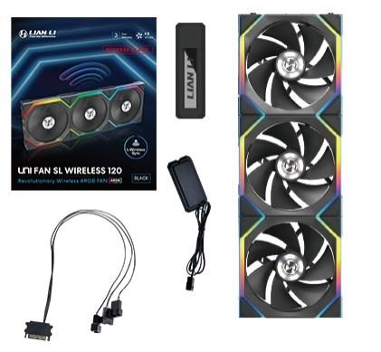 Kabinetblæsere Lian Li UNI FAN SL Wireless 120 Reverse Blade 12 cm - sort, 3-pak billede