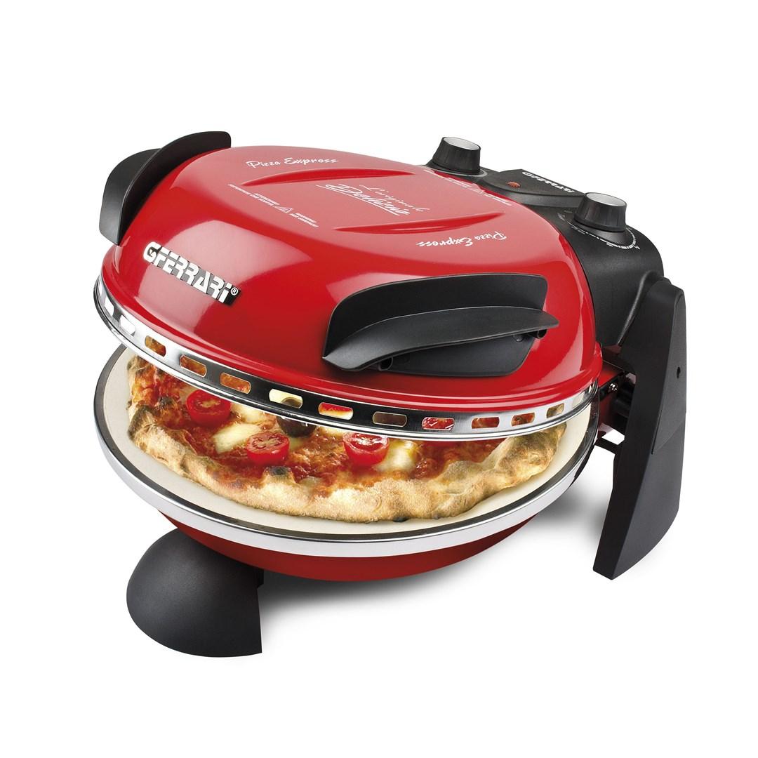 Elektrisk pizzaovn G3FERRARI Delizia – 1 pizza, 1.200 W, rød billede