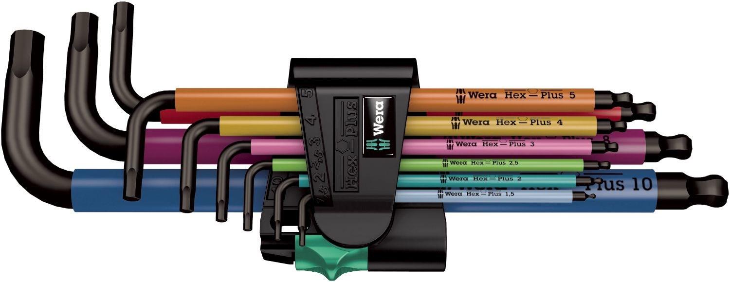 Unbrakonøglesæt vinkel - Wera Hex-Plus, metrisk, 9 dele billede