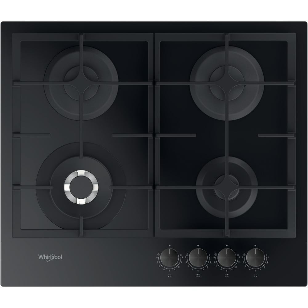 Gaskogeplade Whirlpool 59 cm - 4 zoner, glas, indbygning (hvid)
