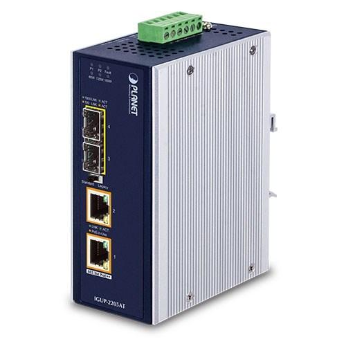 Mediekonverter – Planet IGUP-2205AT, 1000 Mbit/s, multi-/singlemode, blå