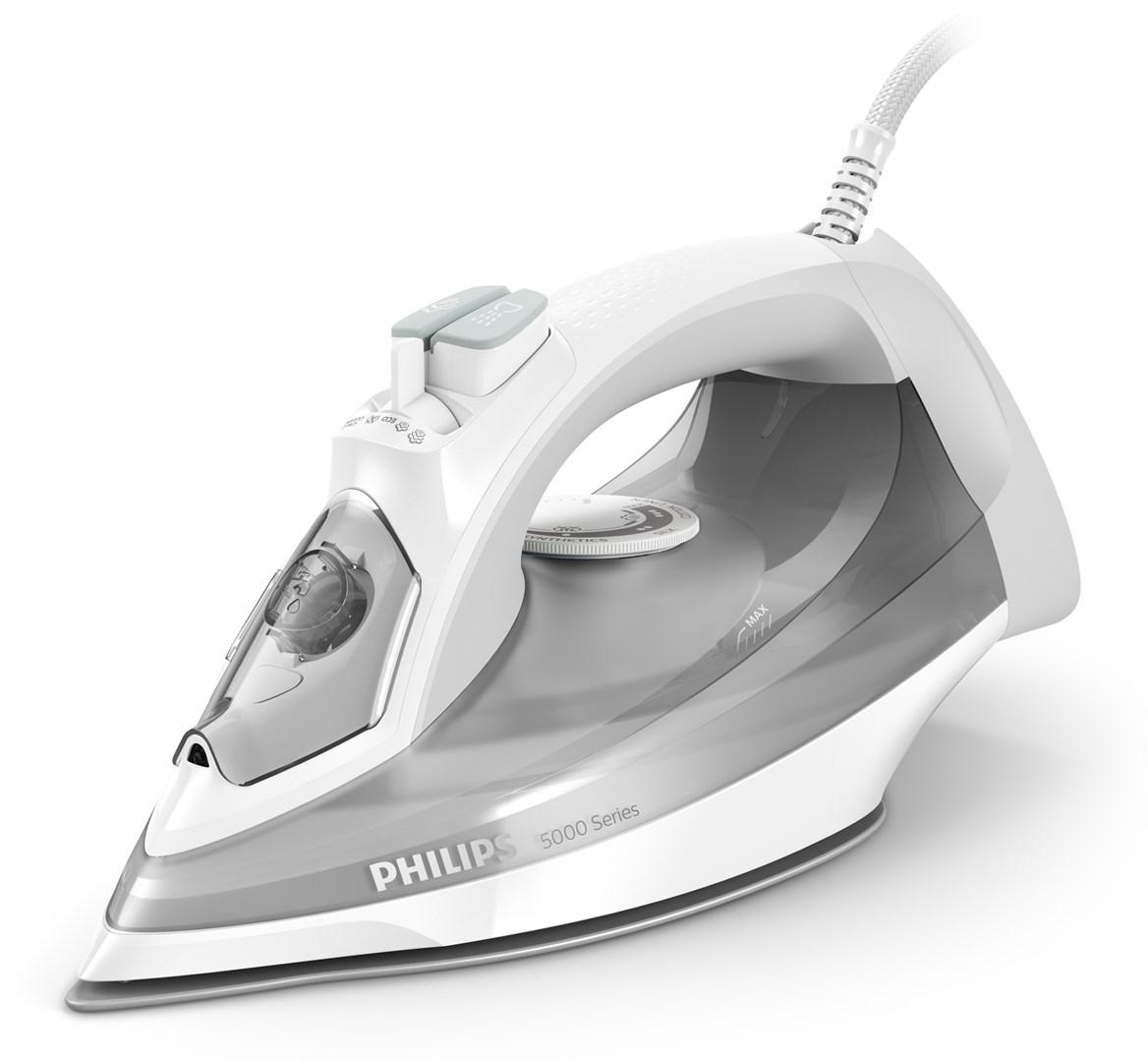Strygejern Philips 5000 Series DST5010/10 – SteamGlide Plus, 2.400 W, grå/hvid