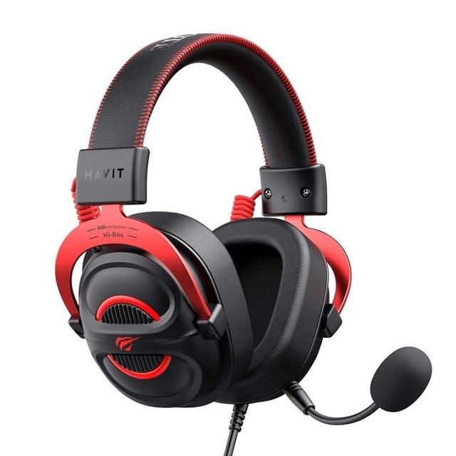 Gaming headset Havit H2002E Pro med kabel – sort/rød