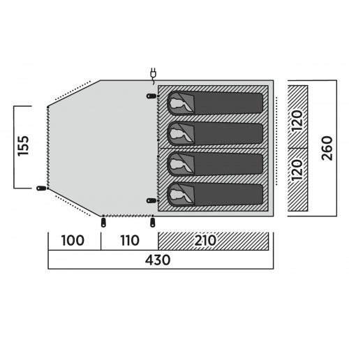 Tunneltelt Easy Camp Hamra 4 – blå, 4 personer