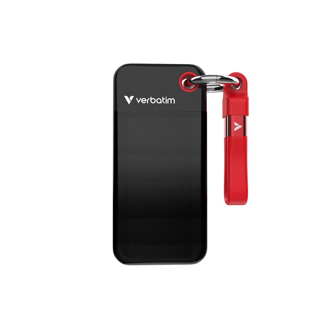 Ekstern SSD Verbatim Pocket USB 3.2 Gen 2 2 TB - sort/rød billede