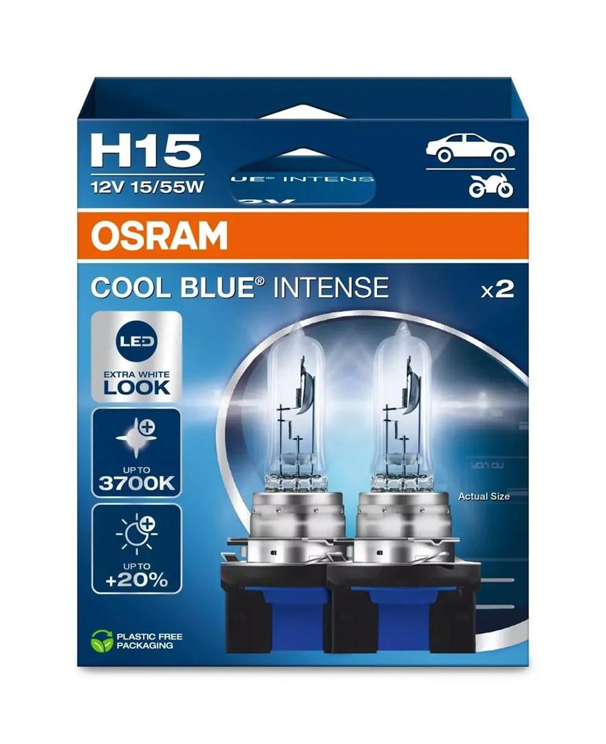 Forlygtepærer H15 OSRAM Cool Blue Intense NextGen - 12 V 55/15 W (sæt med 2) billede