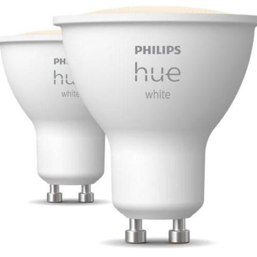 LED pære Philips Hue White GU10 – smart spot, Bluetooth/Zigbee, 4,2 W (2-pak)