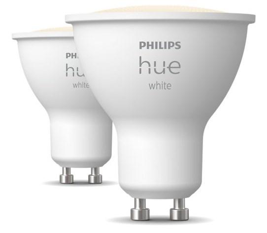 LED pære Philips Hue White GU10 – smart spot, Bluetooth/Zigbee, 4,2 W (2-pak)