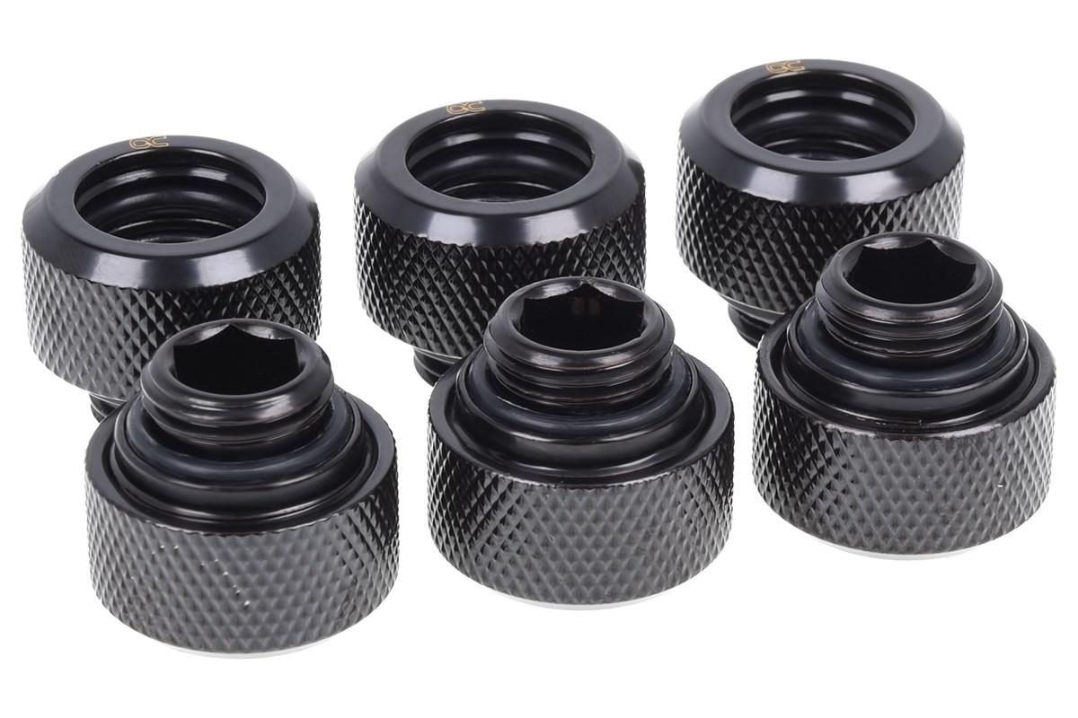 Vandkøling fittings 1/4" - Alphacool, sort (messing) billede
