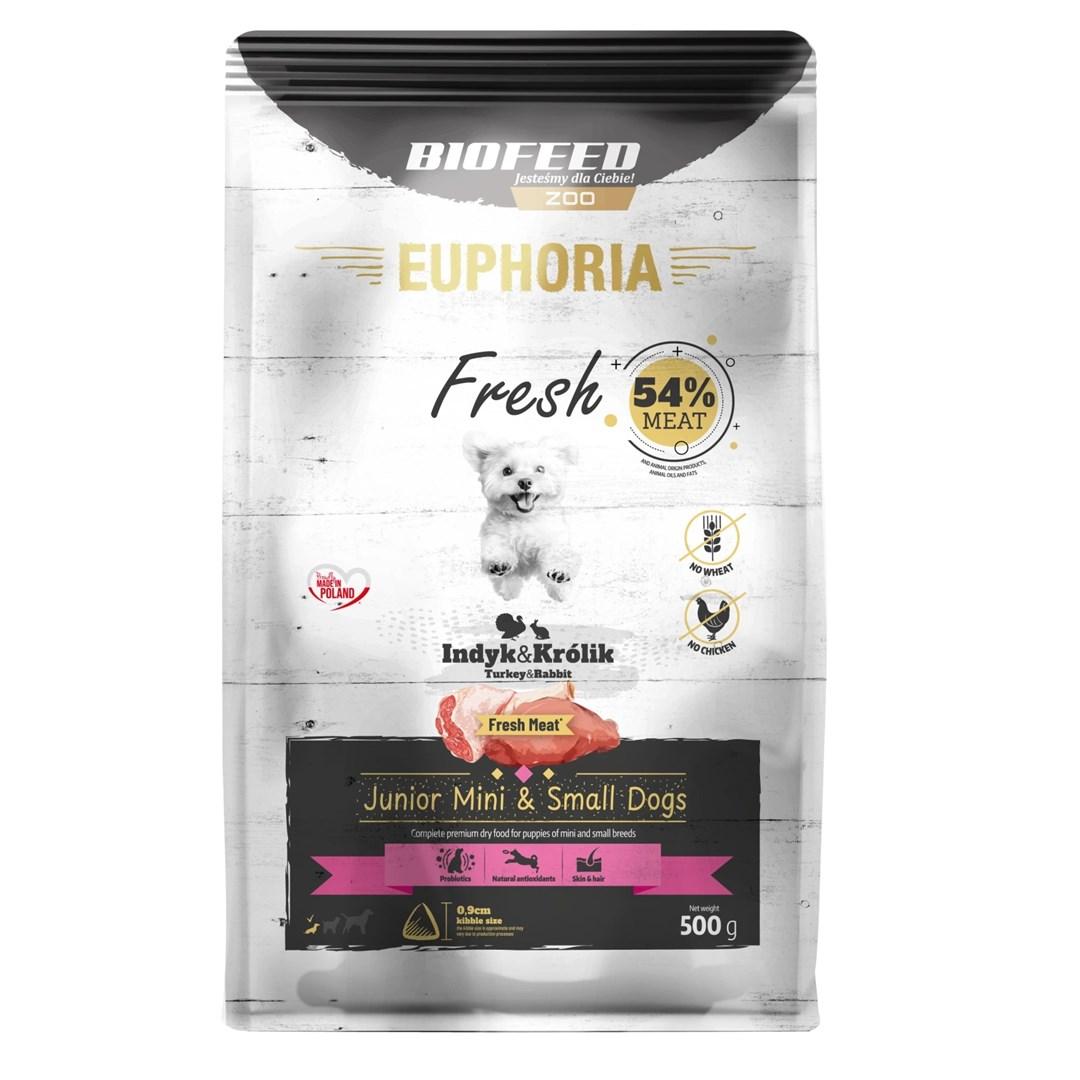 Hundefoder tør – BIOFEED EUPHORIA Fresh Junior kalkun med kanin XS/S, 500 g