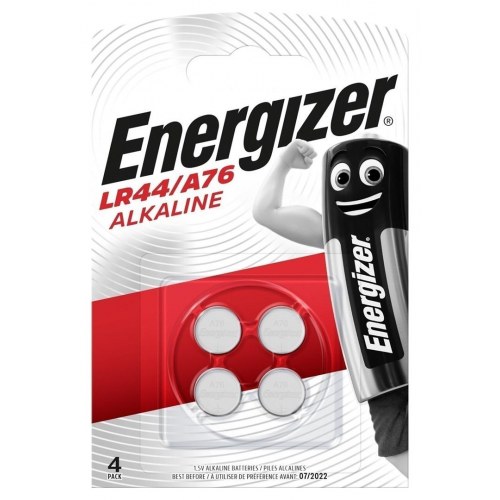 Knappcellebatterier LR44 1,5 V – Energizer A76, 4‑pak