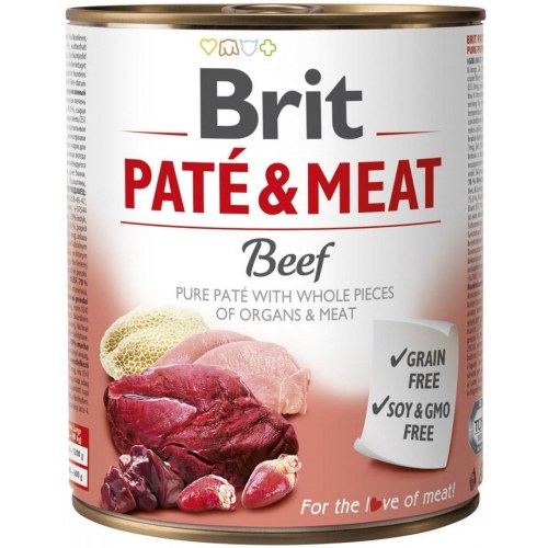Hundefoder vådfoder Brit Paté & Meat oksekød 800 g