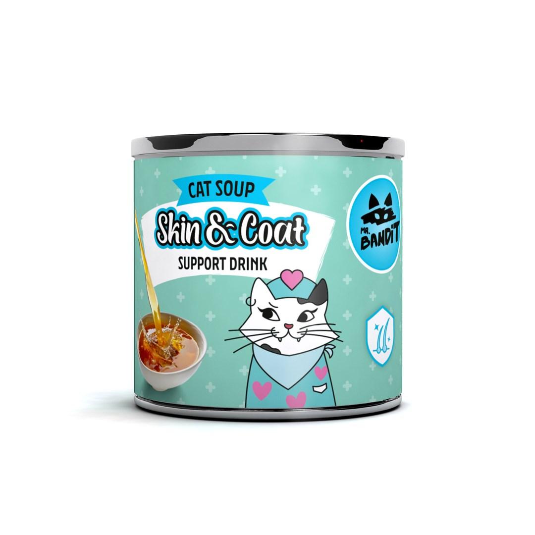 Vådfoder til kat – VetExpert Mr. Bandit Tuna Skin & Coat Support drik, 95 ml