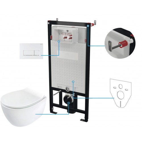 Indbygningscisterne til væghængt toilet 6-i-1 – deante