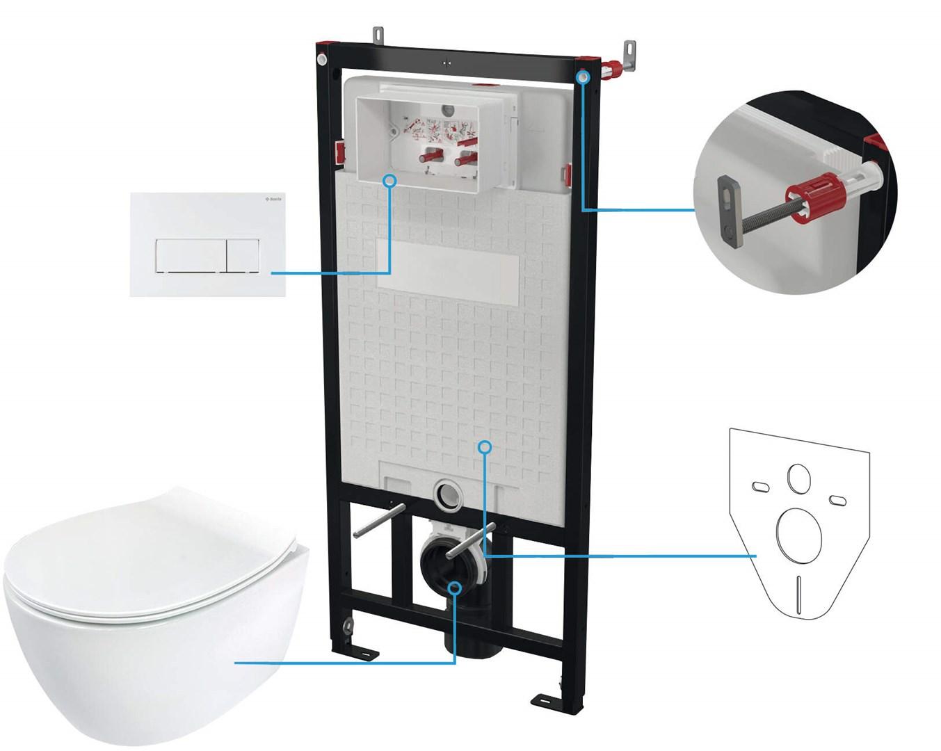 Indbygningscisterne til væghængt toilet 6-i-1 – deante