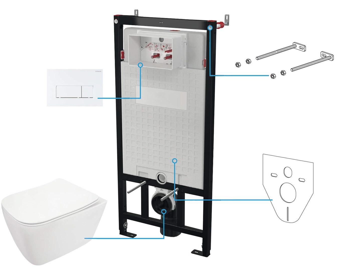 Indbygningscisterne sæt 6-i-1 – deante skjult toilet