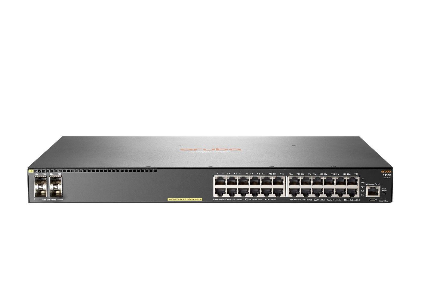 Netværksswitch HPE Aruba 2930F 24G PoE+ 4SFP (Managed)