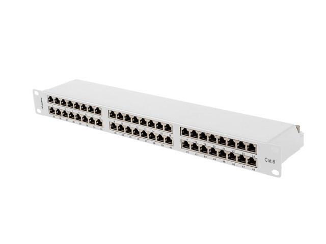 Patchpanel 48-port 1U 19" Cat6 FTP – Lanberg, grå